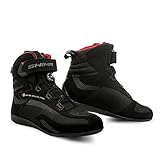 SHIMA EXO Vented Motorradschuhe Damen | Sommer Belüftet Mesh Motorradstiefel mit ATOP Verschluss-System, Knöchelstütze, Anti Rutsch Sohle, Schaltgriff (Schwarz, 39)