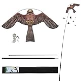 Laptony Bird Scarer Flying Kite Crops Farm Protector Bird Hawk Flying Kite mit 4 m Teleskopstange (Stil A)