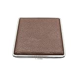 Zigarettenetui - Hochwertigem Pu Leder Metall Cigarette Case FüR 20 Zigaretten - Zigarettenschachtel Cigarette case Zigarettenbox MäNner Frauen Geschenk (Braun)