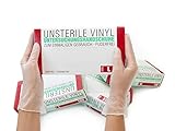 Vinylhandschuhe 100 Stück Box (L, Transparent) Einweghandschuhe, Einmalhandschuhe, Untersuchungshandschuhe, Vinyl Handschuhe, puderfrei, ohne Latex, unsteril, latexfrei, disposible gloves