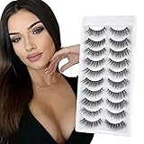 Falsche Wimpern 3D Künstliche Wimpern Natürlich Katzenauge Weich Cat Eye Fake Lashes Lange Wimpern Wiederverwendbar Faux Mink Eyelashes Handgemacht 10 Paar von Glowing win