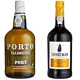 Valdouro - White Porto - Weißer Portwein - Herkunft : Portugal (1 x 0.75 l) & Sandeman Porto Tawny (1 x 0.75 l)