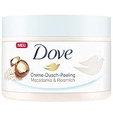 Dove Erfrischendes Dusch-Peeling Hautpeeling 4er Pack Macadamia & Reismilch für den ganzen Körper (4 x 225 ml)