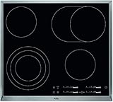 AEG HKA6507RAD Autarkes Glaskeramik-Kochfeld / Strahlenbeheizt / Slider-Bedienung / 60 cm / Edelstahlrahmen / 4 Kochzonen / Bräterzone / Kindersicherung