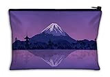 Fuji Landschaft Make-up Tasche Reise Kosmetiktasche für Frauen Mittlere Make-up Taschen für Geldbörse Reißverschluss Kompakte Niedliche Make-up Tasche, mehrfarbig, M, Kosmetikkoffer