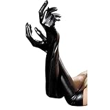 LOVARTS BEAUTY Frauen Schwarz Faux Leder Lange Handschuhe Latex Lange Handschuhe