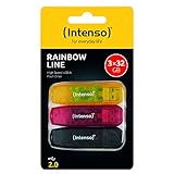 Intenso Rainbow Line 3x32 GB USB-Stick USB 2.0, gelb, rot & schwarz