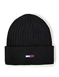 Tommy Jeans Damen Tjw Flag Beanie Strickmütze, Black, One Size