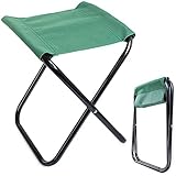 MEBLINI Hocker Klappbar aus Metall - Pflegeleicht Campinghocker Faltbar - Klappstuhl Klein - Leicht Camping Hocker Zusammenklappbar - Angelhocker Faltbar - Outdoor Hocker - Grün, 32 x 27 x 36,5 cm