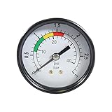 well2wellness® Pool Manometer Wasser Druckmesser mit rückseitigem Anschluss 1/4 Zoll 0-3 bar (P2229)