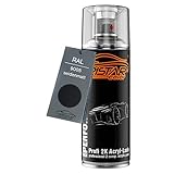 RAL 9005 Tiefschwarz seidenmatt 2K Acryl Sprühdose Spraydose Sprühlack Spritzlack 400 ml schnelltrocknend