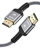 4K HDMI Kabel 2Meter, Snowkids HDMI Kabel 4K@60Hz Nylon Geflecht Vergoldete Anschlüsse mit Ethernet/Audio Rückkanal, Kompatibel mit Video 4K 2160p,1080p-Grau