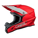 O'NEAL | Motocross-Helm | MX Enduro Motorrad | ABS-Schale, Sicherheitsnorm ECE 22.05, Lüftungsöffnungen für optimale Belüftung und Kühlung | 1SRS Helmet Solid | Erwachsene | Rot | Größe M