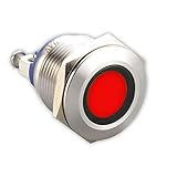 LED-Kontrollleuchte - 19 mm - V2A Edelstahl - AC/DC 6V-24V - Staub und Wasserdicht nach IP67-19 mm - Rot