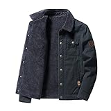 JMSUN Herren Winterjacke Mäntel Langarm Revers gepolsterte Jacke Knopfleiste Warm wattiert und dicke Jacke, stil 1, XXXL