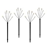 Wohaga 4 LED Leuchtstäbe mit Erdspieß H66cm 24 LEDs Gartenstecker Gartenstäbe für Außen Sternenstäbe Außendekoration Lichterdeko Leuchtstäbe Gartendekoration Außenbeleuchtung