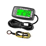 Yooreal Digitaler Betriebsstundenzähler und Drehzahlmesser, Motortemperaturanzeige, hintergrundbeleuchtetes Display, wasserdicht für Roller, Mini-Fahrrad, Motorrad, Rasentraktor