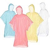 12er-Pack Regenponchos mit Kapuze von BORA - Sparset Einweg-Notfallponchos ideal fürs Konzert, Camping, Outdoor, Stadion, Festival (12x Regenponcho mehrfarbig)