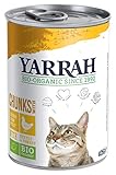 Yarrah Bio Katzenfutter Bröckchen Huhn 405g, 12er Pack (12 x 405 g)