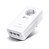 TP-Link WLAN Powerline Adapter TL-WPA8631P(Dualband WLAN 1200Mbit/s, AV1300 Powerline, Steckdose, Wifi Clone, MU-MIMO, 3 Gigabit Ports, Plug&Play, ideal für HD-Streaming, App Kontrolle)weiß