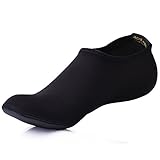 JACKSHIBO Schwimmschuhe Damen Barfussschuhe Barfußschuhe Herren Badeschuhe Wasserschuhe Kinder Strandschuhe Jungen Mädchen Surfschuhe Aquaschuhe. Schwarz 41/42 EU XL