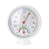 vsilay Multifunktionales Thermometer in Uhrform, Feuchtigkeitsmesser, Temperatur-Hygrometer, Innen- und Außenbereich