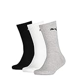 PUMA Unisex Kinder Puma Junior Sport (3 Pack) Socks, Grey/White/Black, 35/38 EU