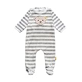 Steiff Unisex Baby Strampler Langarm mit Fuss Kleinkind-Schlafanzüge, Grau, 62