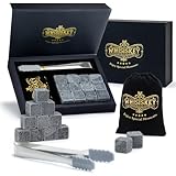 Whisiskey - Whisky Zubehör Set – Geschenke für Männer - 12 Whiskey Steine & Zange - Eiswürfel Wiederverwendbar - Whisky Geschenkset