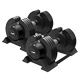 Newpower Fitness 10kgx2 Verstellbare Hanteln Set，Einstellbare Platzsparende Hanteln 5 Gewichtsstufen 1.5-10 kg, Hanteln Verstellbar für Körpertraining, Workout Fitness Hanteln für Männer und Frauen