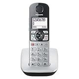 Panasonic KX-TGE510GS DECT Seniorentelefon mit Notruf (Großtastentelefon, schnurlos, extra Lautstärke, hörgerätekompatibel, Eco-Plus) silber-schwarz