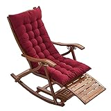 OTBK Multifunktion Liegenauflagen Deckchair Auflagen Garten Liegekissen Chaiselongueliegekissen Gitter Blaugitter Rot Nur Kissen Anti-rutsch (Color : Red, Size : 125x48cm)