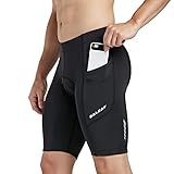 BALEAF Herren Radlerhose Gepolstert Fahrradhose Kurz Radhose Atmungsaktiv Rennradhose Schwarz L