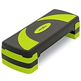 MAXXIVA Stepper Aerobic-Fitness-Steppbrett grün schwarz 80x30,5 cm höhenverstellbar 10-15-20 cm Hometrainer Fitnesstraining Workout