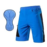 TOMSHOO MTB Hose Herren mit 3D Sitzpolster Radhose Kurz Männer Fahrradhose,Schnelltrocknend und Atmungsaktiv Mountainbike Hose