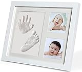 PewinGo Baby Handabdruck und Fußabdruck Set, Gipsabdruck Baby Hand und Fuß mit Echtholz Bilderrahmen- Perfekte Geschenkidee für Kleinkinder, Mütter und Väter, Erinnerungen für die Ewigkeit