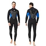 NIVOK 3MM Neoprenanzug für Herren Ganzkörper-Tauchanzug Surfanzug zum Schwimmen, Tauchen, Surfen, 2XL, Schwarz