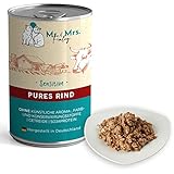 MR. & MRS. FINLEY® Premium Sensitive Nassfutter für Katzen, pures Rind 12er Pack mit 12 x 400g - Katzenfutter nass mit extra hohem Fleischanteil, Gut verträglich für Sensible Katzen, Aus Deutschland