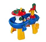 AquaPlay Wassertisch - großes Outdoor-Wasserspiel (100 x 58 x 90 cm) für Kinder ab 3 Jahre, Wasserspielzeug mit Handpumpe, Schlauchanschluss, Spritzfunktion und Zubehör