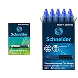 Schneider Universal Rollerpatrone 852 (185203, Strichbreite M, löschbar, 5-er Schachtel) Königsblau & 185403 Rollerpatrone One Change (für Tintenroller One Change, 1x 5 Stück) blau