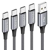 USB Typ C Kabel, RAVIAD [4Pack 0.5M 1M 2M 3M] Nylon Typ C Ladekabel und Datenkabel USB C Schnellladekabel für Samsung Galaxy S10/S9/S8+, Huawei P30/P20, Google Pixel, Sony Xperia XZ, OnePlus 6T (Grau)