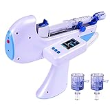 BOWKA Elektrischer Derma Pen Hyaluron Pen Microneedling Pen LCD RF Temperatur 40° bis 65° inkl.Nadepatrone 2 Stück Kabellos Wiederaufladbar