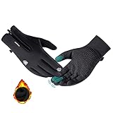 Handschuhe Herren Winter,Fahrradhandschuhe,Winddicht & Wasserdicht & Anti-Rutsch Schock- Thermohandschuhe Touchscreen, Smartphone Neoprenhandschuhe für Herren Damen Outdoor