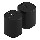 Sonos One Smart Speaker 2-Raum Set, schwarz – Intelligente WLAN Lautsprecher mit Alexa Sprachsteuerung & AirPlay – Zwei Multiroom Speaker für unbegrenztes Musikstreaming