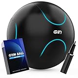 G-IN Gymnastikball Sitzball [Anti-Burst] für Büro Fitness Yoga Balance - INKL. Luft-Pumpe - Schwangerschaftsball Fitnessball Gymnastikball 65 cm Pilates Ball