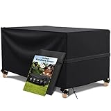 MUPAS Schutzhülle Gartenmöbel Winterfest Wasserdicht Anti-UV 420D Oxford Gewebe Abdeckplane Gartenmöbel für Gartentische Terrassenmöbel Outdoor-Tisch Rechteckig Schwarz 180*120*74cm