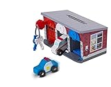 Melissa & Doug Garage mit Schlüsseln und Rettungswägen | Holzfahrzeug | Rollenspiel | 3+ | Geschenk für Jungen oder Mädchen