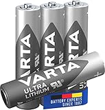 VARTA Batterien AAA, 4 Stück, Ultra Lithium, 1,5V, ideal für Digitalkamera, Spielzeug, GPS Geräte, Sport- & Outdoor-Einsätze