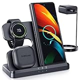 LK Kabellose Ladestation für Samsung 3 in 1 Ladestation Kompatibel für Galaxy Watch 4/3/Active 2/1 Ladegerät für Samsung S22 Ultra S21 S20 Z Flip 4 3 Z Fold 4 3 Note20 Galaxy Buds (Nicht für Watch 5)