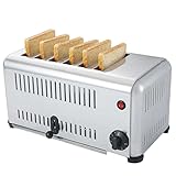 4/6-scheiben-toaster, Toaster Aus Gebürstetem Edelstahl, Kommerzieller Retro-stil, 5 Farbeinstellungen, Extra Breite Schlitze Und Ausziehbares Krümelfach Für Bagels, Crumpets